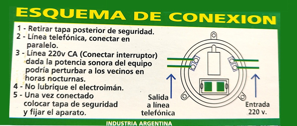 CAMPANILLA AUXILIAR TELEFÓNICA ø 10 cm