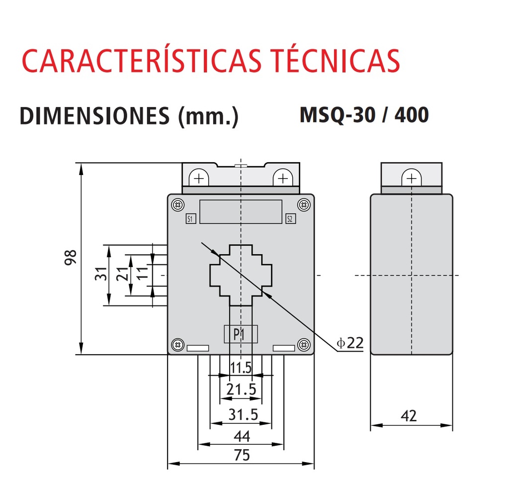 TRANSFORMADOR DE INTENSIDAD TBCIN DE VENTANA 150/5A