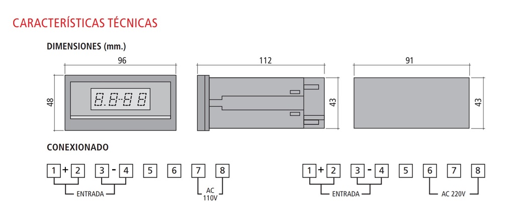 VOLTIMETRO DIGITAL TBCIN PARA PANEL