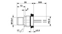 Macho de montaje incorporado para sensores/actuadores, 5 polos, M12, codificado A, montaje en paredes delanteras/montaje atornillado con rosca Pg9, posicionable, con hilo TPE de 0,5 m, 5 x 0,34 mm²
