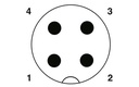 Macho de montaje incorporado para sensores/actuadores, 4 polos, M12, codificado A, montaje en paredes delanteras/montaje atornillado con rosca Pg9, posicionable, con hilo TPE de 0,5 m, 4 x 0,34 mm²