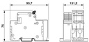 Combinación de protección contra sobretensiones tipo 2 y fusible previo de descargador, con monitorización del descargador y del fusible previo, en combinación con contacto de indicación remota. Ejecución: Sistema de 5 conductores (L1, L2, L3, N, PE), mon