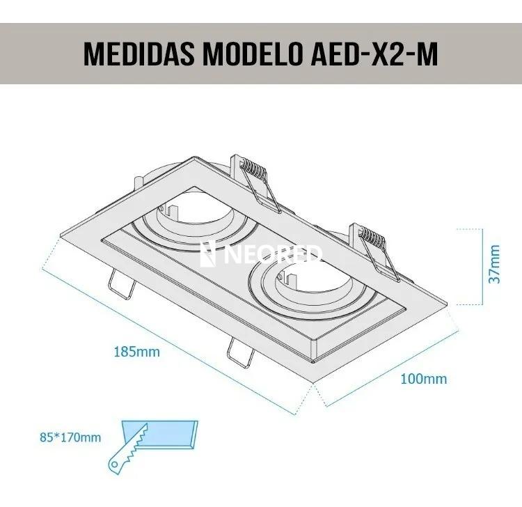 ARTEFACTO MACROLED EMBUTIR X2 DICRO MARCO BLANCO