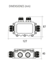 CAJA ESTANCA IP68 2 ENTRADAS Y BORNERA DE 2,5mm² 3 VÍAS