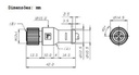 Conector hembra 4P recto c/cable