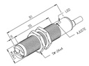 Sensor optico PNP Diam.18 Distancia 200mm. 10-30VDC c/cable