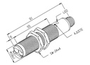 Sensor optico NPN Diam.18 Distancia 200mm. 10-30VDC c/conector