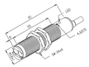 Sensor optico NPN Diam.18 Distancia 200mm. 10-30VDC c/cable