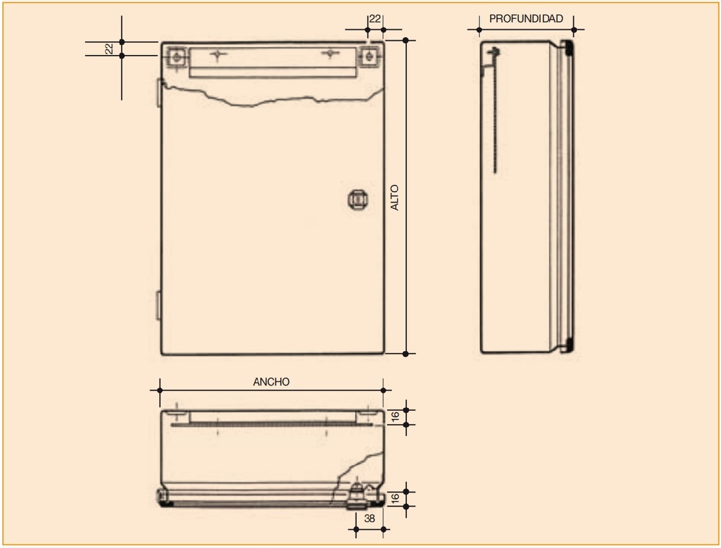 GABINETE DE SOBREPONER 250X200X120