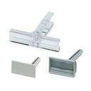 Marcador de regletas de bornes, para la señalización de regletas, altura ajustable, emplear con los soportes finales E/UK, E/NS 35 N, o CLIPFIX 35, superficie útil: 44 x 7 mm