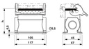 Carcasa zócalo, con brida longitudinal, altura 67 mm, con prensaestopas, 1x Pg21