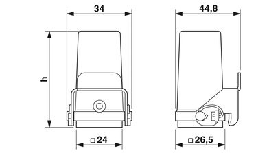 Caja p-electron; Carcasa acop c-brida long 61