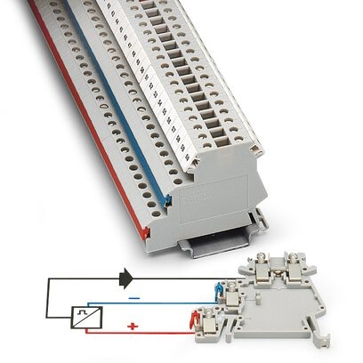 Borne para detectores/actuadores, tipo de conexión: Conexión por tornillo, sección: 0,2 mm² - 4 mm², AWG: 24 - 12, anchura: 6,2 mm, color: gris, clase de montaje: NS 35/7,5, NS 35/15