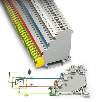 Borne p-actuad-detect a pres 2,5mm2 3p DOK-2D