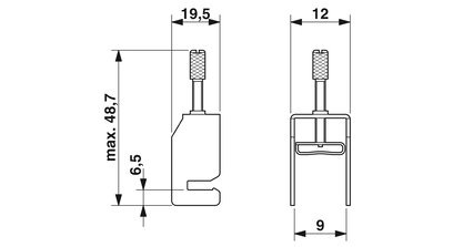 Borne para conexión de pantalla, para apoyo de pantalla sobre barras colectoras, resistencia de contacto < 1 m?