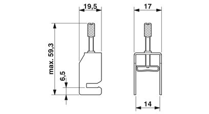 Borne para conexión de pantalla, para apoyo de pantalla sobre barras colectoras, resistencia de contacto < 1 m?