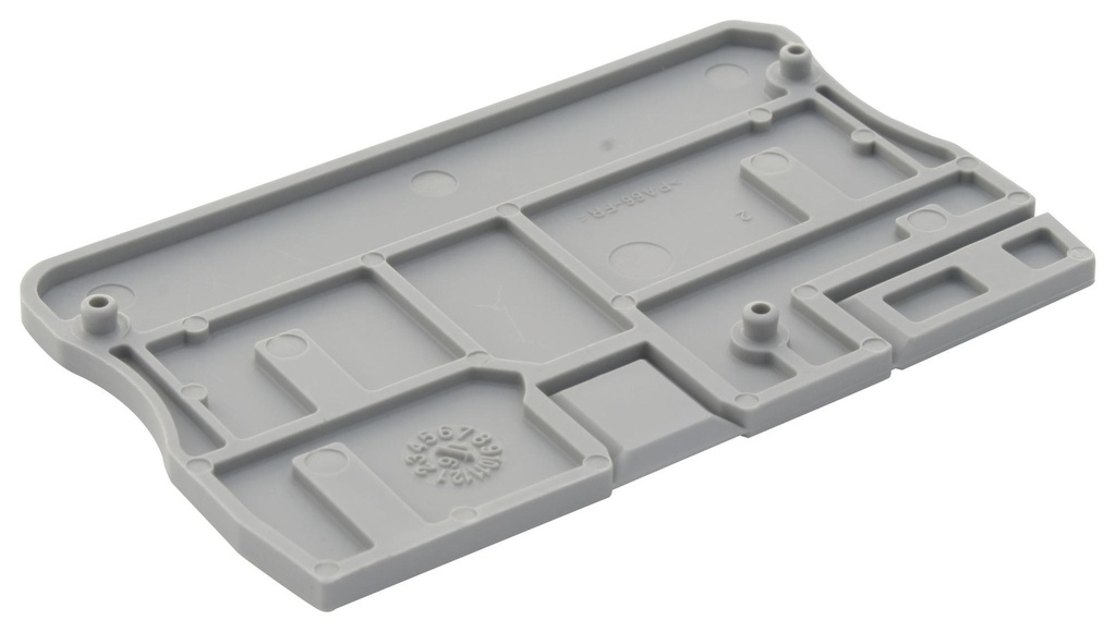 Tapa final, longitud: 69,5 mm, anchura: 2,2 mm, altura: 36 mm, color: gris