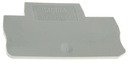 Tapa final, longitud: 67,5 mm, anchura: 2,2 mm, altura: 47,5 mm, color: gris