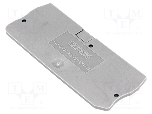 Tapa final, longitud: 72,2 mm, anchura: 2,2 mm, altura: 29,1 mm, color: gris