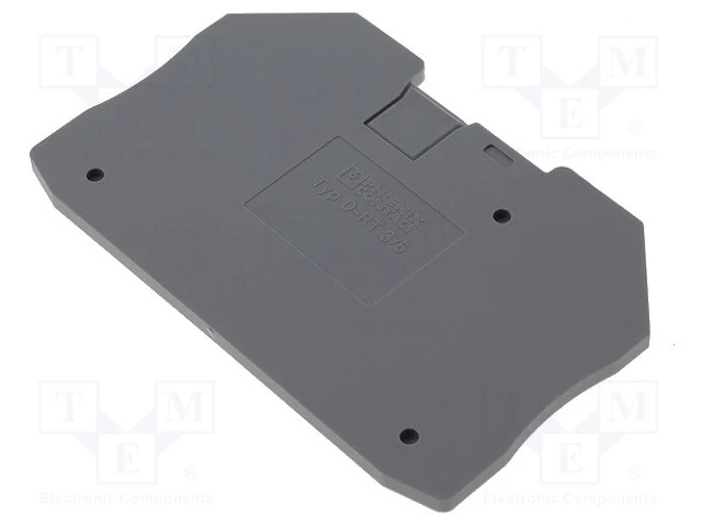 Tapa final, longitud: 71,5 mm, anchura: 2,2 mm, altura: 49,9 mm, color: gris