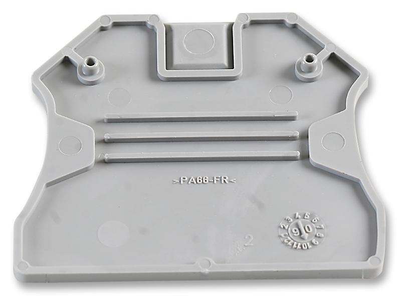 Tapa final, longitud: 47 mm, anchura: 2,2 mm, altura: 39,8 mm, color: gris