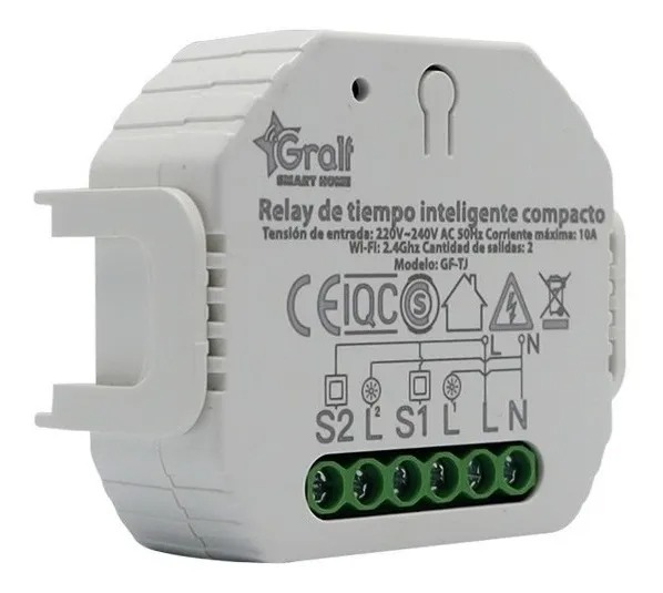 Relay de tiempo inteligente compacto Wi-Fi 1 Salida