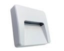 ARTEFACTO DE APLICAR EXTERIOR CUADRADO, COLOR BLANCO, UNIDIRECCIONAL, IP65, AC100-240V, 3W 100LM, RA>80, BLANCO CALIDO