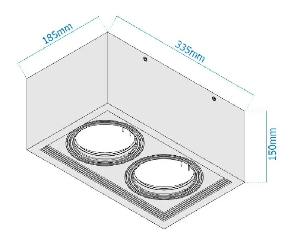 PLAFON CARDANICO AR111 X2 NEGRO