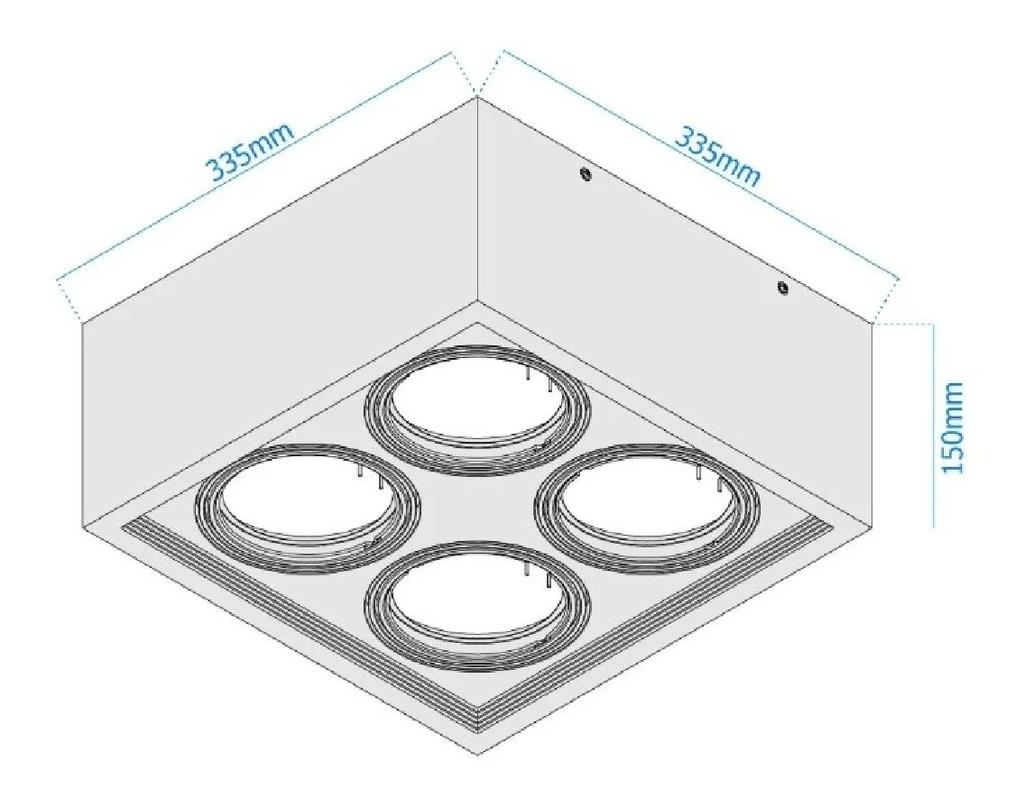 PLAFON CARDANICO AR111 X4 BLANCO