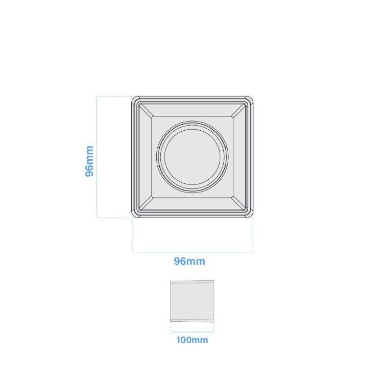 ARTEFACTO PLAFON CUADRADO DICRO X1 MOVIL PVC BLANCO RANURADO