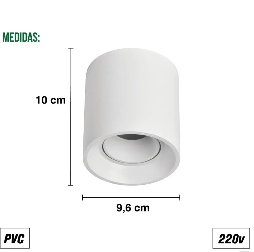 ARTEFACTO PLAFON REDONDO DICRO X1 MOVIL PVC BLANCO RANURADO