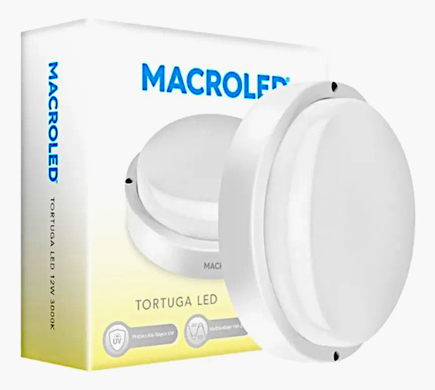 TORTUGA MACROLED REDONDA MARCO BLANCO 18W - IP54 - AC100-265V - FP:0,9 - 1620 lm - BLANCO CALIDO