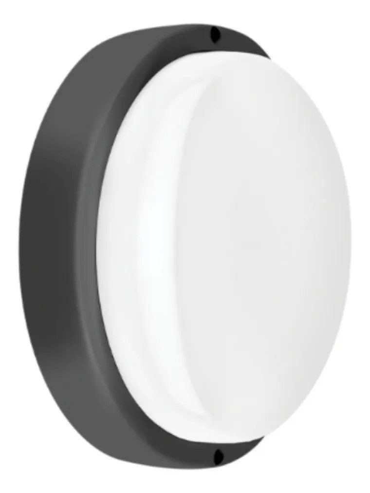 TORTUGA MACROLED REDONDA MARCO NEGRO 12W - IP54 - AC100-265V - FP:0,9 - 1080 lm - BLANCO CALIDO