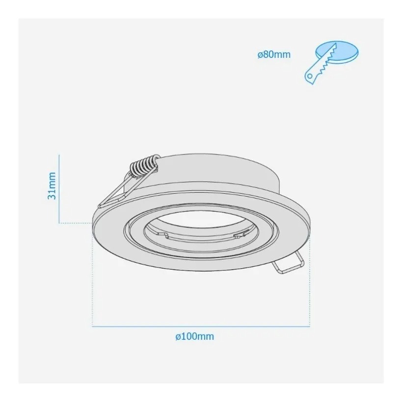 Pack X10 Aros Embutir Dicroica Blancos Macroled Adf-d10-bco