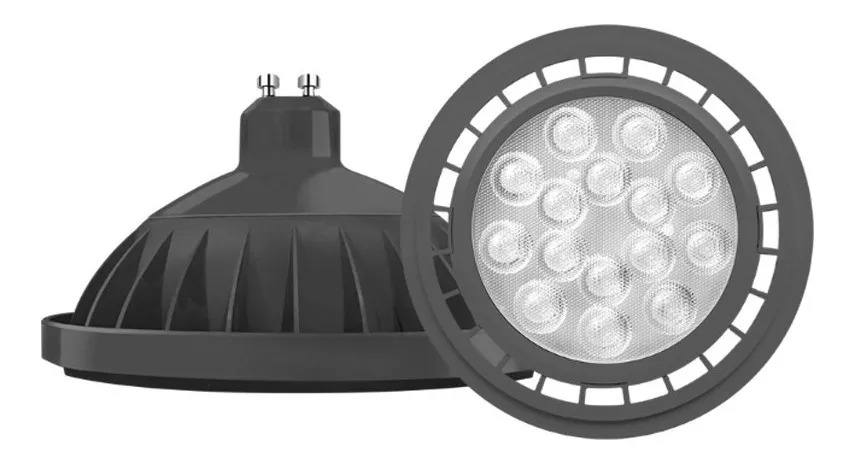 PACK X10 AR111 MACROLED ECO GRIS 11W GU10 AC100-240V FRIO 6000K 25º MACROLED