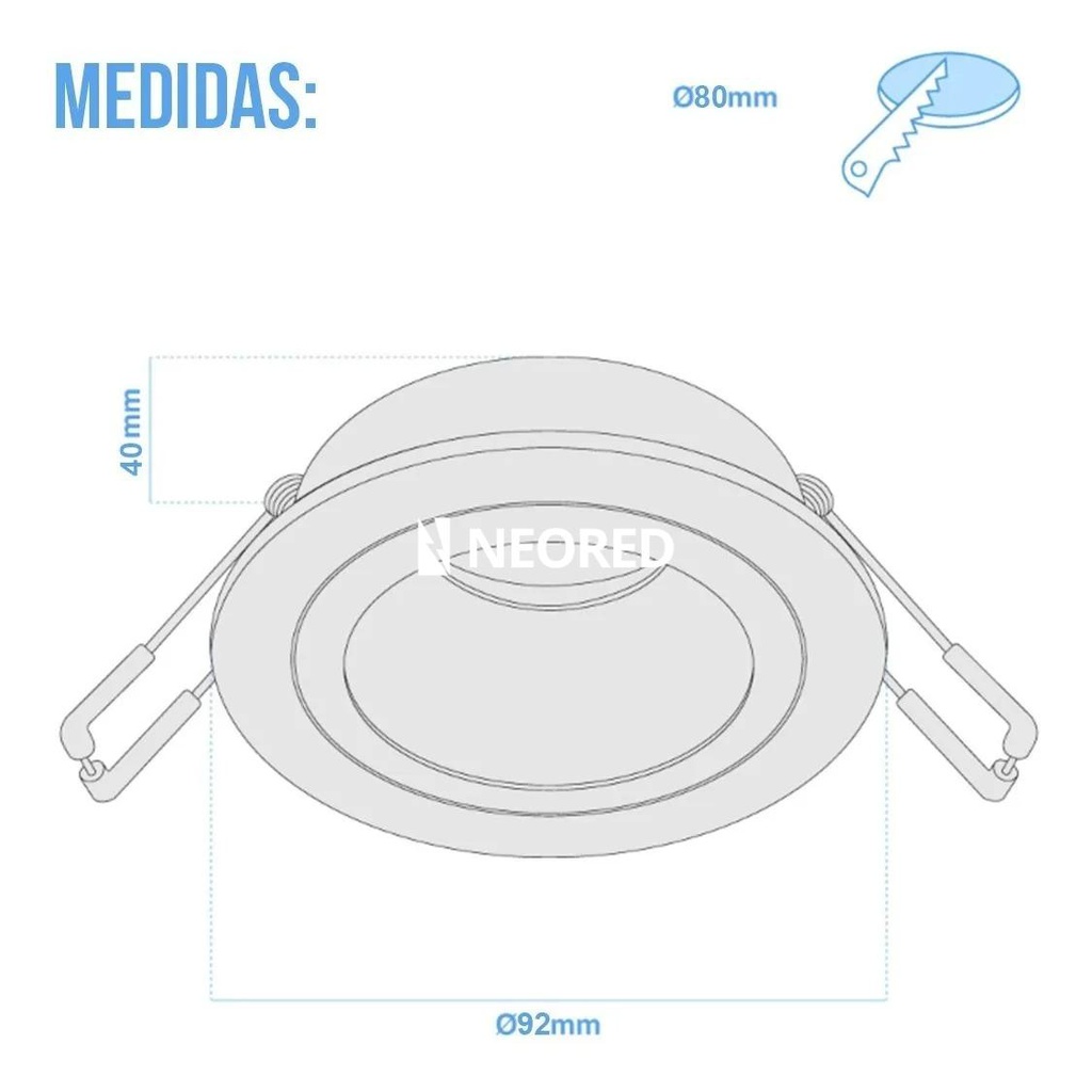 ARTEFACTO DE EMBUTIR REDONDO ANTIDESLUMBRANTE DICRO X1 FIJO ALUMINIO BLANCO-CROMO