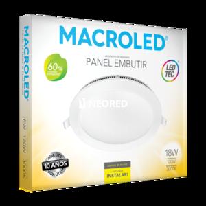 PANEL FLAT CIRCULAR MACROLED 18W AC85-265V CALIDO 3000K