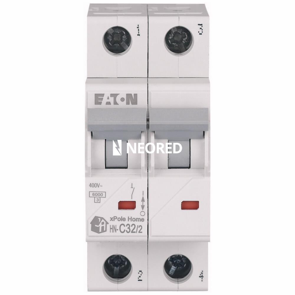 Interruptor auto. curva tipo C 4,5kA, Bipolar 32A