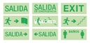 Señalizador autonomo - LED alta luminosidad (Letras verdes, fondo transparente) - "HOMBRE FLECHA SUBE"