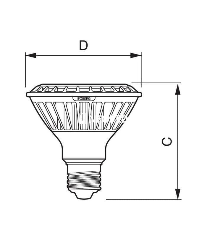 Lampara LEDs  12,0W BLC 220V PAR30 25º DimE27