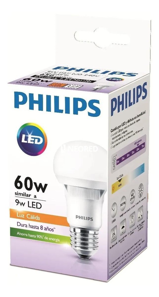 Lampara LEDs   9,0W BLC 220V Pera Essen   E27