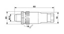 Conector, 5-polos, Conector macho recto M12, codificado A, Conexión por tornillo, material de moleteado: Fundición inyectada de cinc, niquelada, prensaestopas Pg7, diámetro exterior del cable 4 mm ... 6 mm