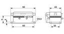 Carcasa empotrada HEAVYCON B10, para bloqueo transversal, altura 29 mm, con tapa de plástico, con junta plana