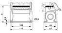 Carcasa zócalo, con brida longitudinal, altura 67 mm, con prensaestopas, 1x Pg21