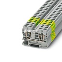 Borne de tierra para carril, tipo de conexión: Conexión por resorte, número de conexiones: 2, sección:0,2 mm² - 16 mm²,  AWG: 24 - 6, anchura: 10,2 mm, color: amarillo-verde, clase de montaje: NS 35/7,5, NS 35/15