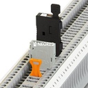 Borne interrumpible, tensión nominal: 400 V, corriente nominal: 20 A, tipo de conexión: Conexión por tornillo, sección: 0,14 mm² - 4 mm², AWG: 26 - 12, longitud: 57,8 mm, anchura: 5,2 mm, color: gris, montaje: NS 35/7,5, NS 35/15, tensión nominal: 400 V