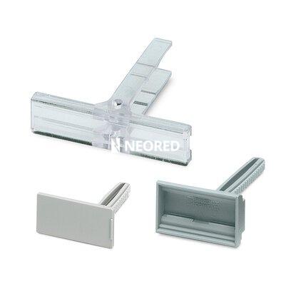 Marcador de regletas de bornes, para la señalización de regletas, altura ajustable, emplear con los soportes finales E/UK, E/NS 35 N, o CLIPFIX 35, superficie útil: 44 x 7 mm