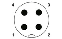 Macho de montaje incorporado para sensores/actuadores, 4 polos, M12, codificado A, montaje en paredes delanteras/montaje atornillado con rosca Pg9, posicionable, con hilo TPE de 0,5 m, 4 x 0,34 mm²