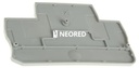 Tapa final, longitud: 67,5 mm, anchura: 2,2 mm, altura: 47,5 mm, color: gris