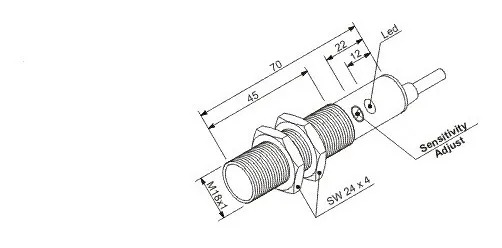 Sensor prox   0,005M cap CC M18 NPN-NA+NC Ras